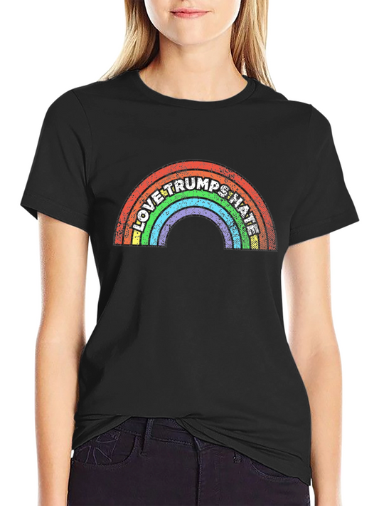 Love Trumps Hate Rainbow Graphic T-Shirt