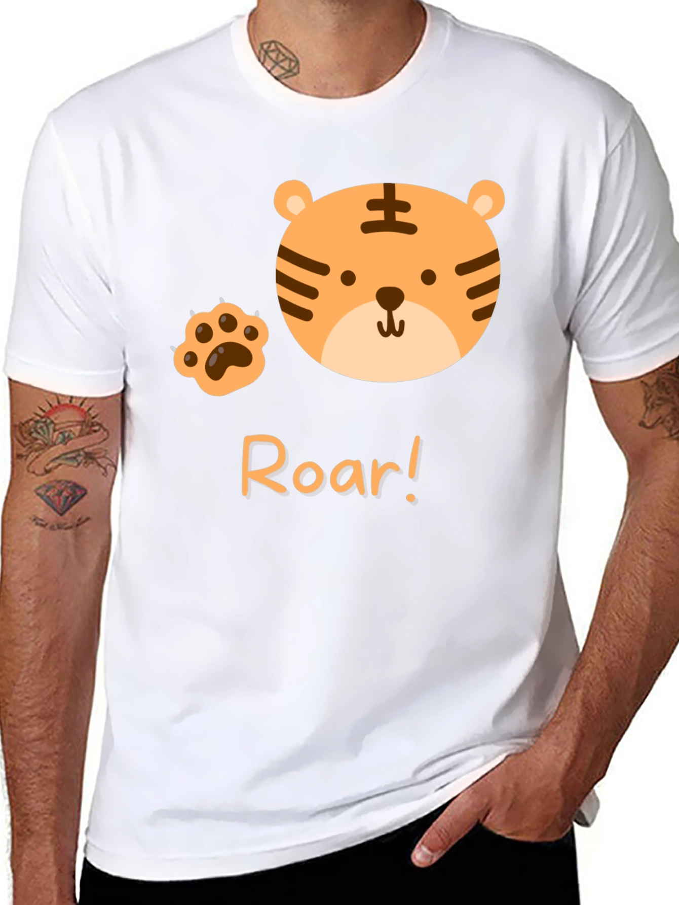Roar Tiger Graphic Tee - Cute Black T-Shirt