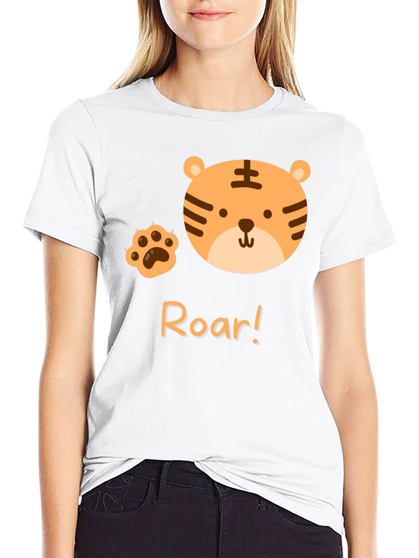 Roar Tiger Graphic Tee - Cute Black T-Shirt