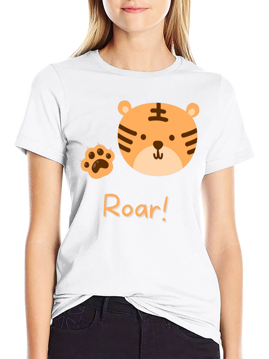 Roar Tiger Graphic Tee - Cute Black T-Shirt