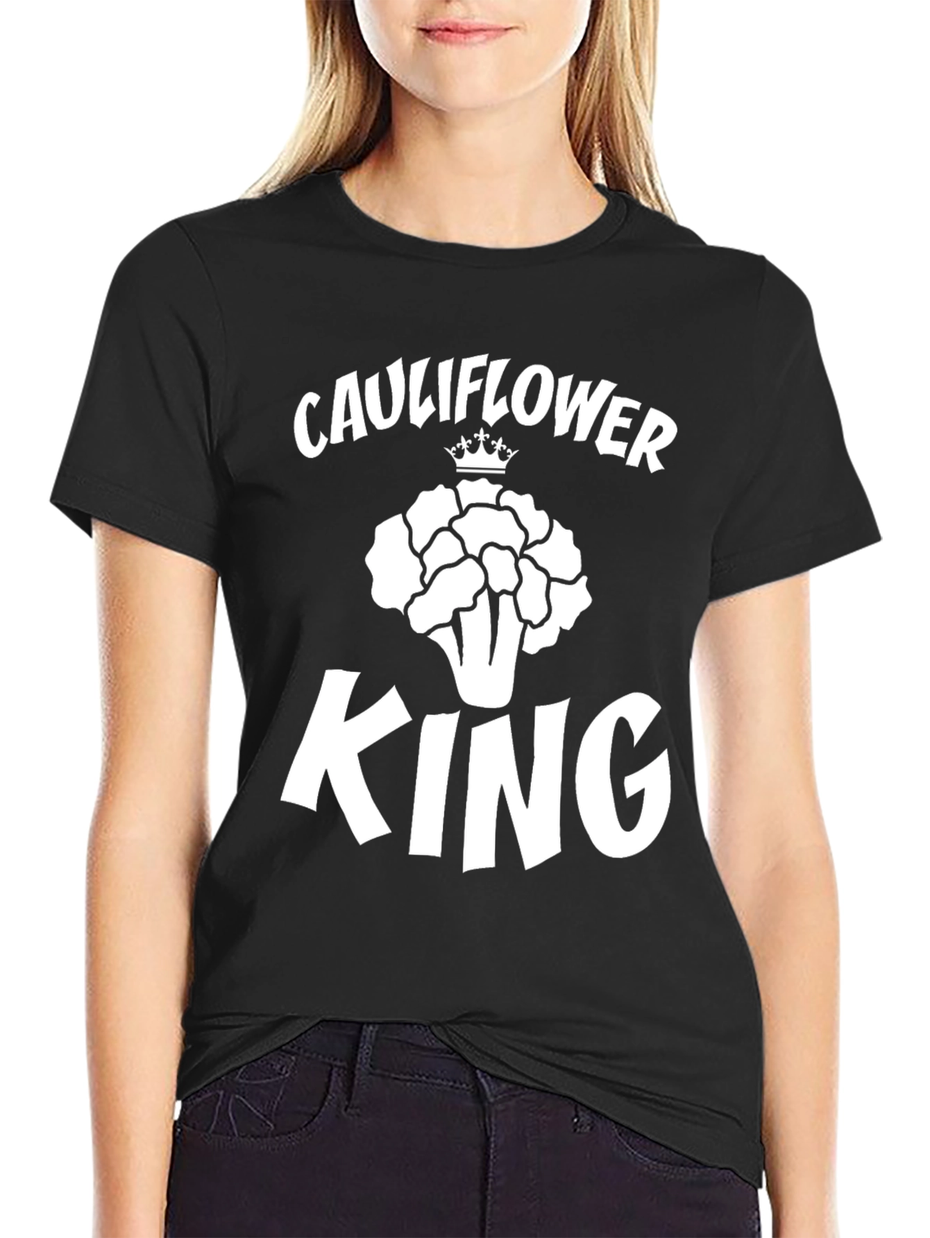 Cauliflower King Graphic T-Shirt - Funny Vegetable Tee