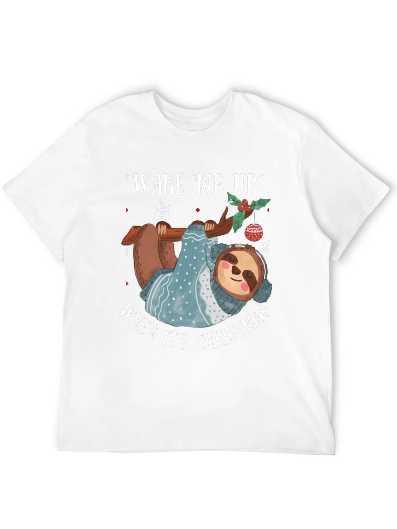 Wake Me Up Christmas Sloth T-Shirt