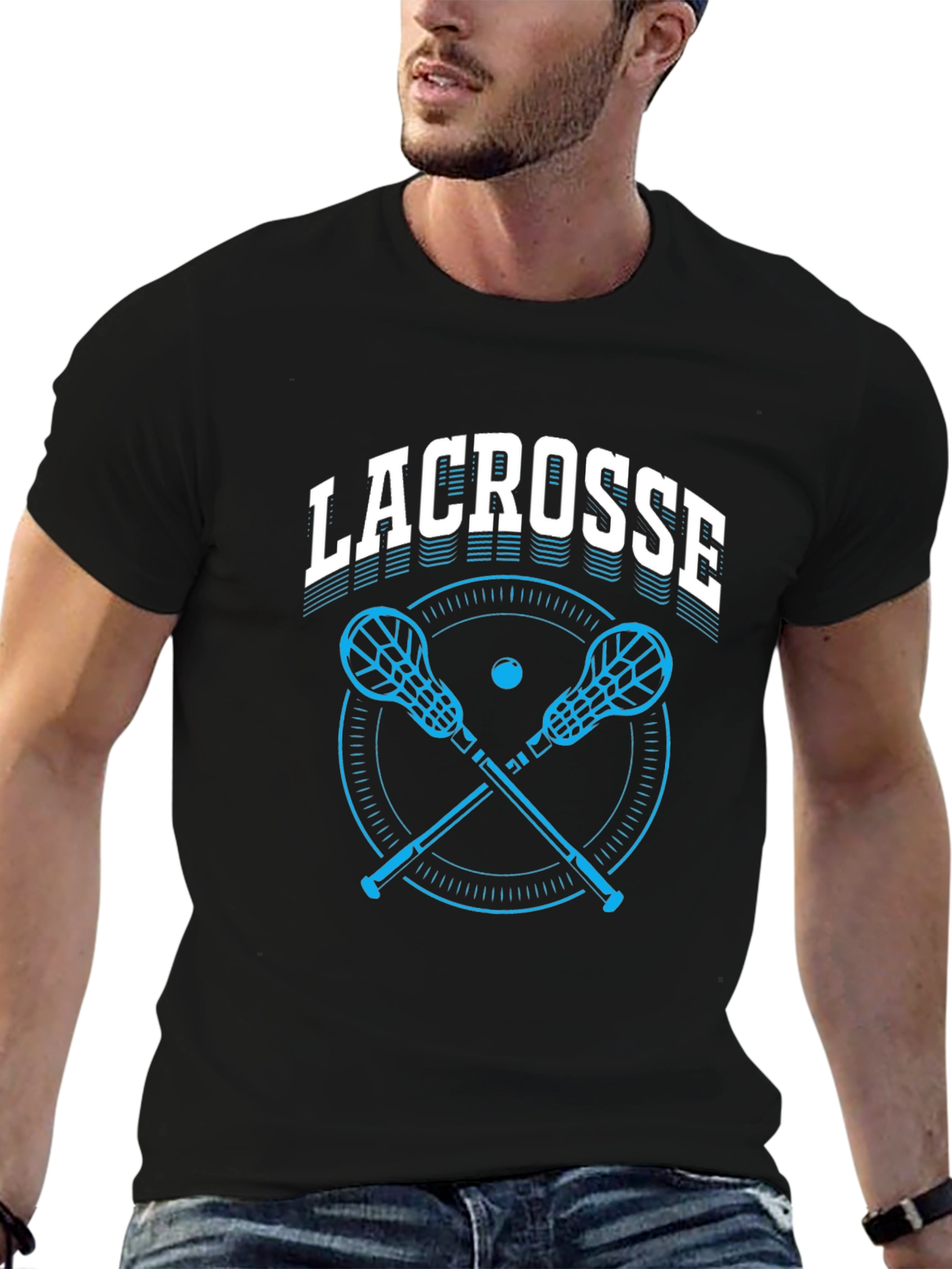 Lacrosse Graphic T-Shirt - Black Cotton Tee