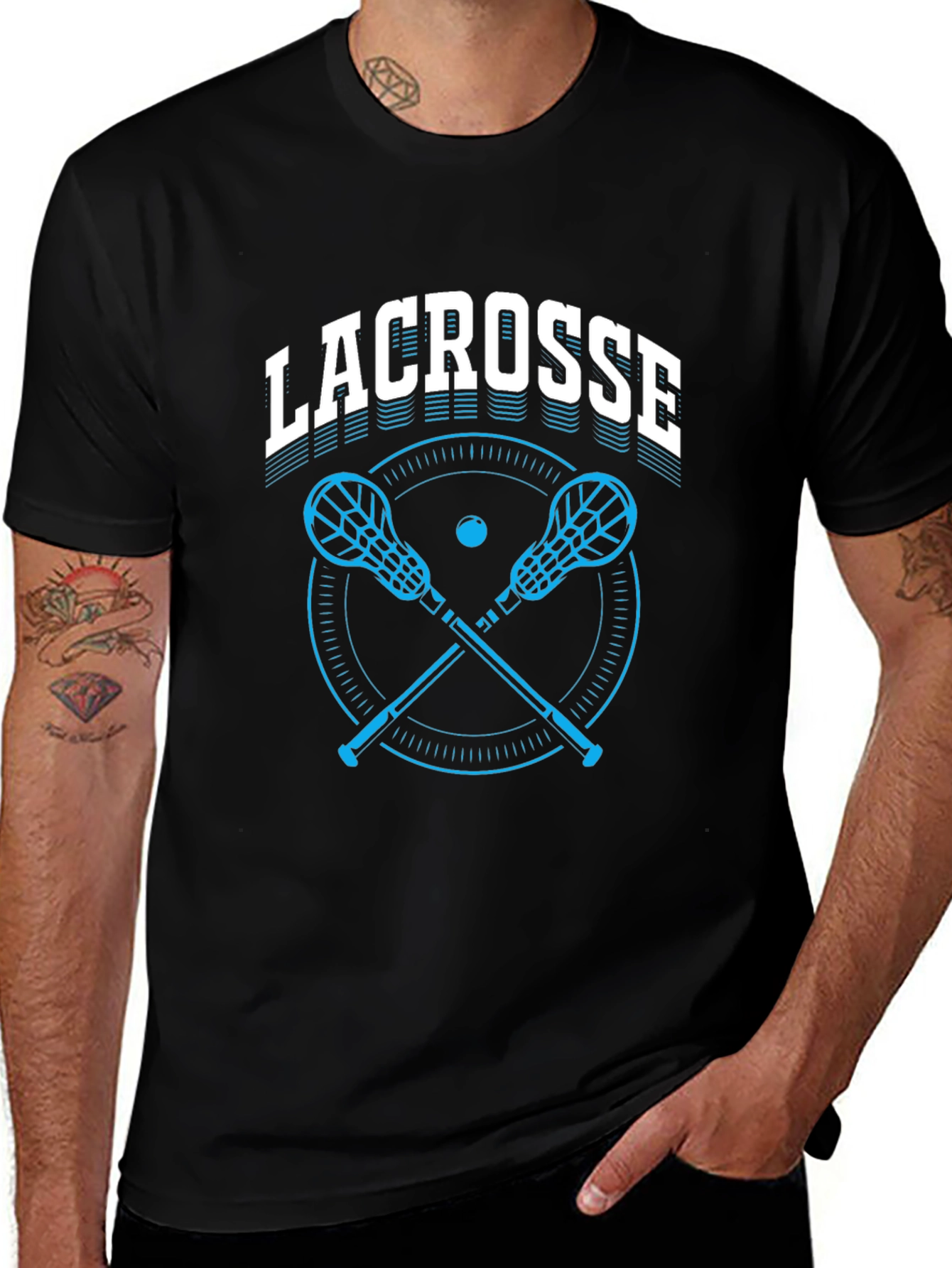 Lacrosse Graphic T-Shirt - Black Cotton Tee