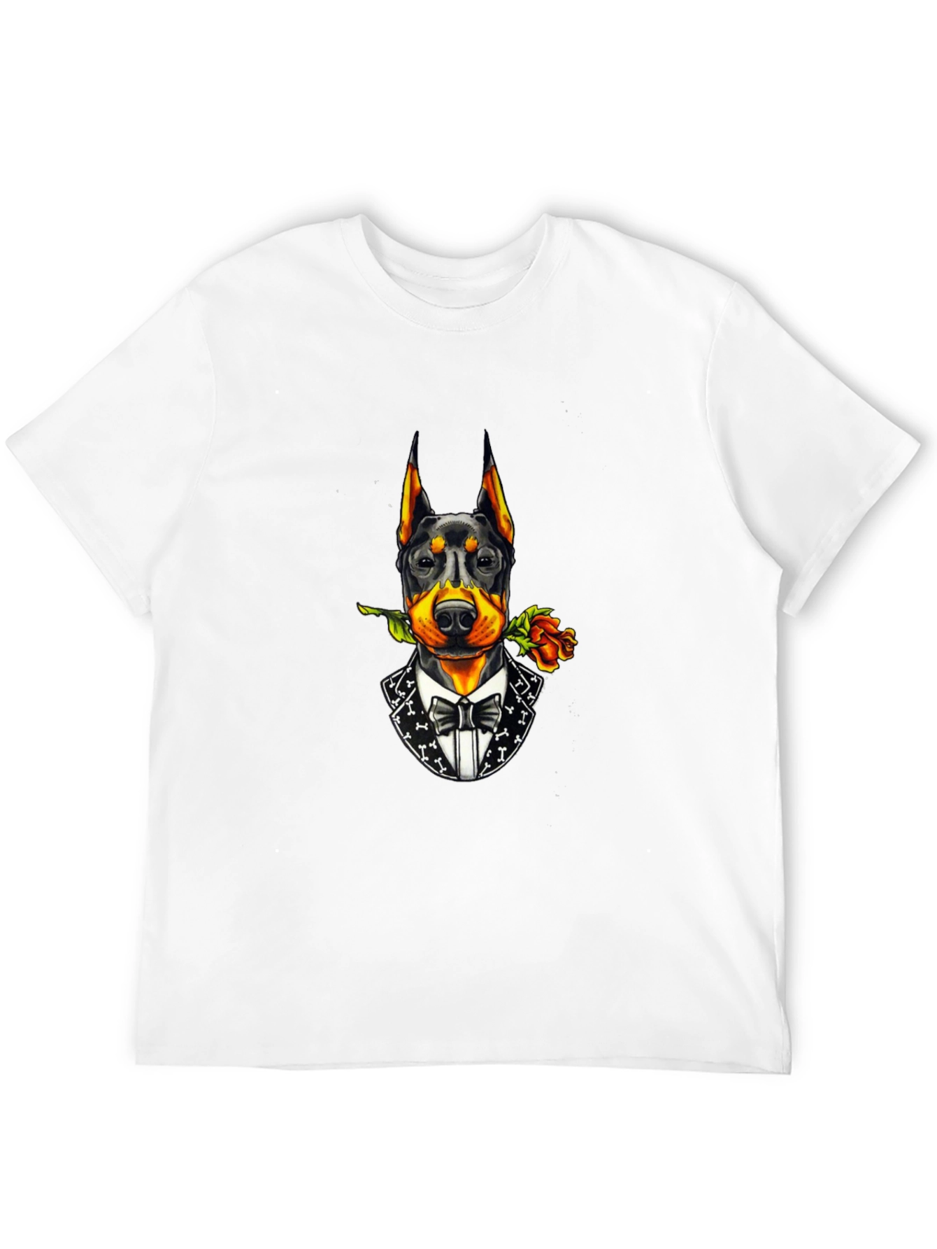 Doberman Dog Tuxedo T-Shirt - Stylish Canine Design