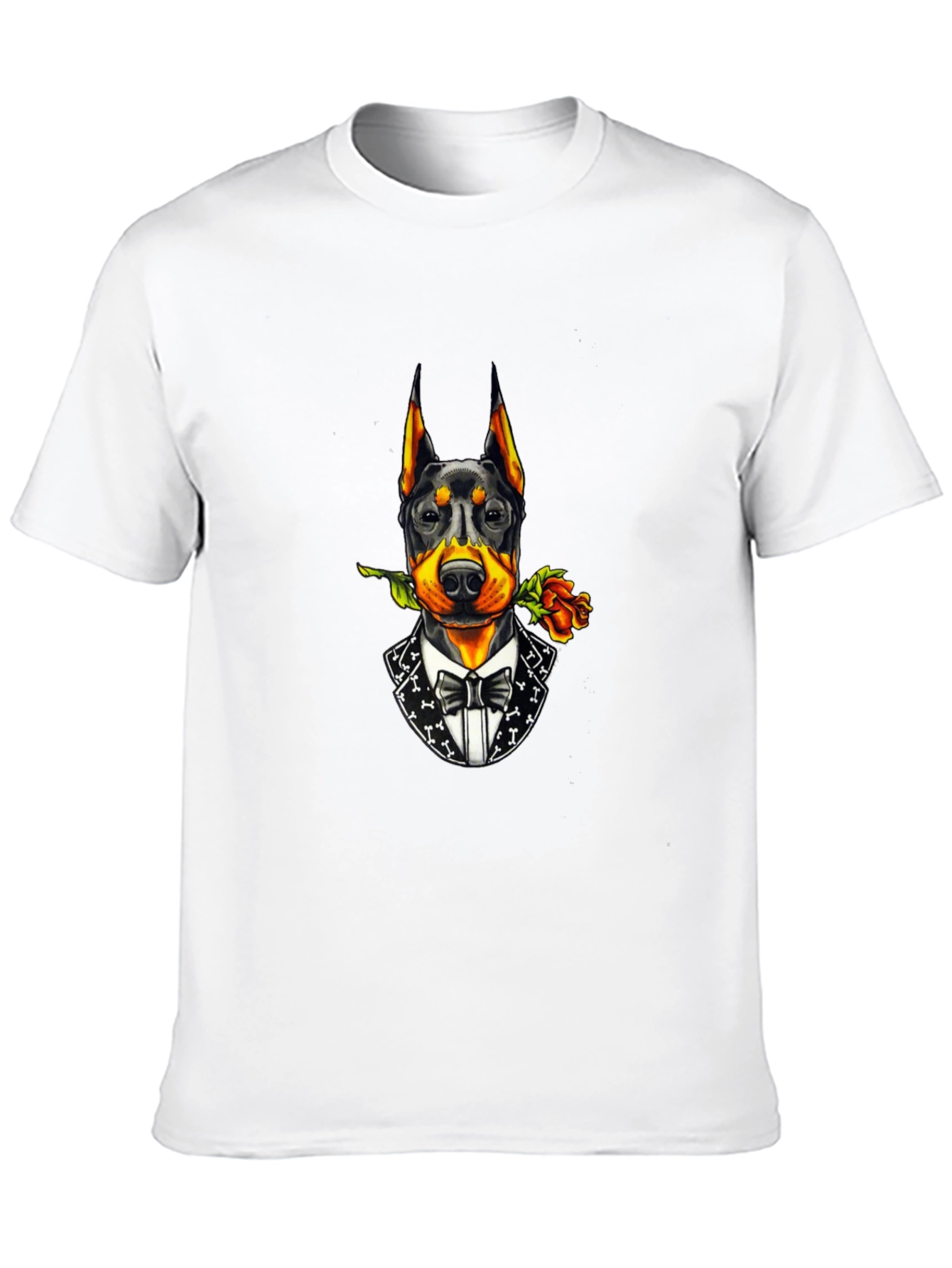 Doberman Dog Tuxedo T-Shirt - Stylish Canine Design