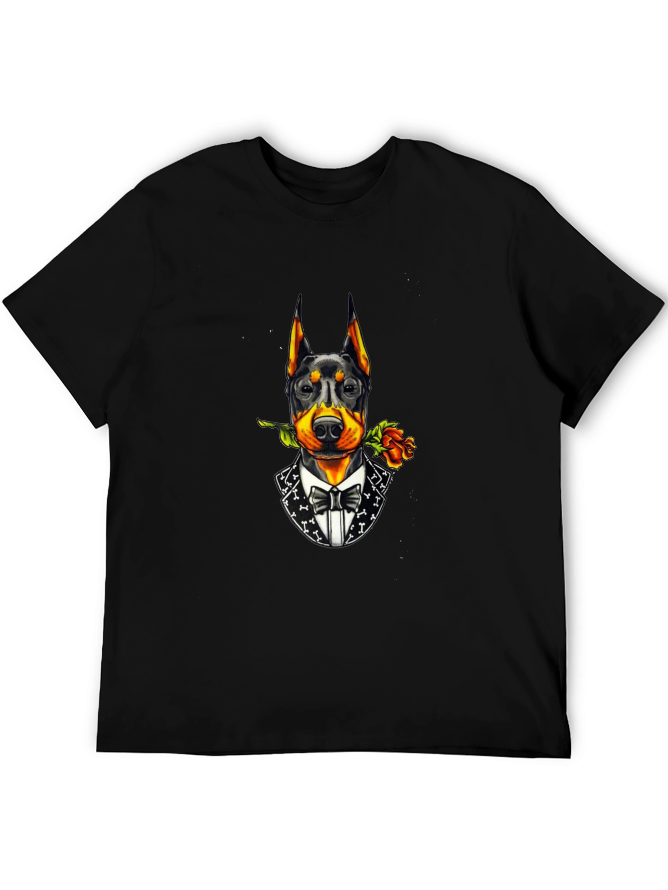 Doberman Dog Tuxedo T-Shirt - Stylish Canine Design
