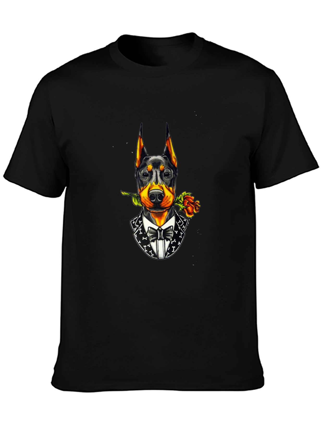 Doberman Dog Tuxedo T-Shirt - Stylish Canine Design
