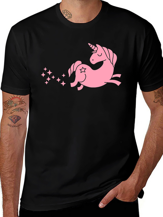 Pink Unicorn Black T-Shirt