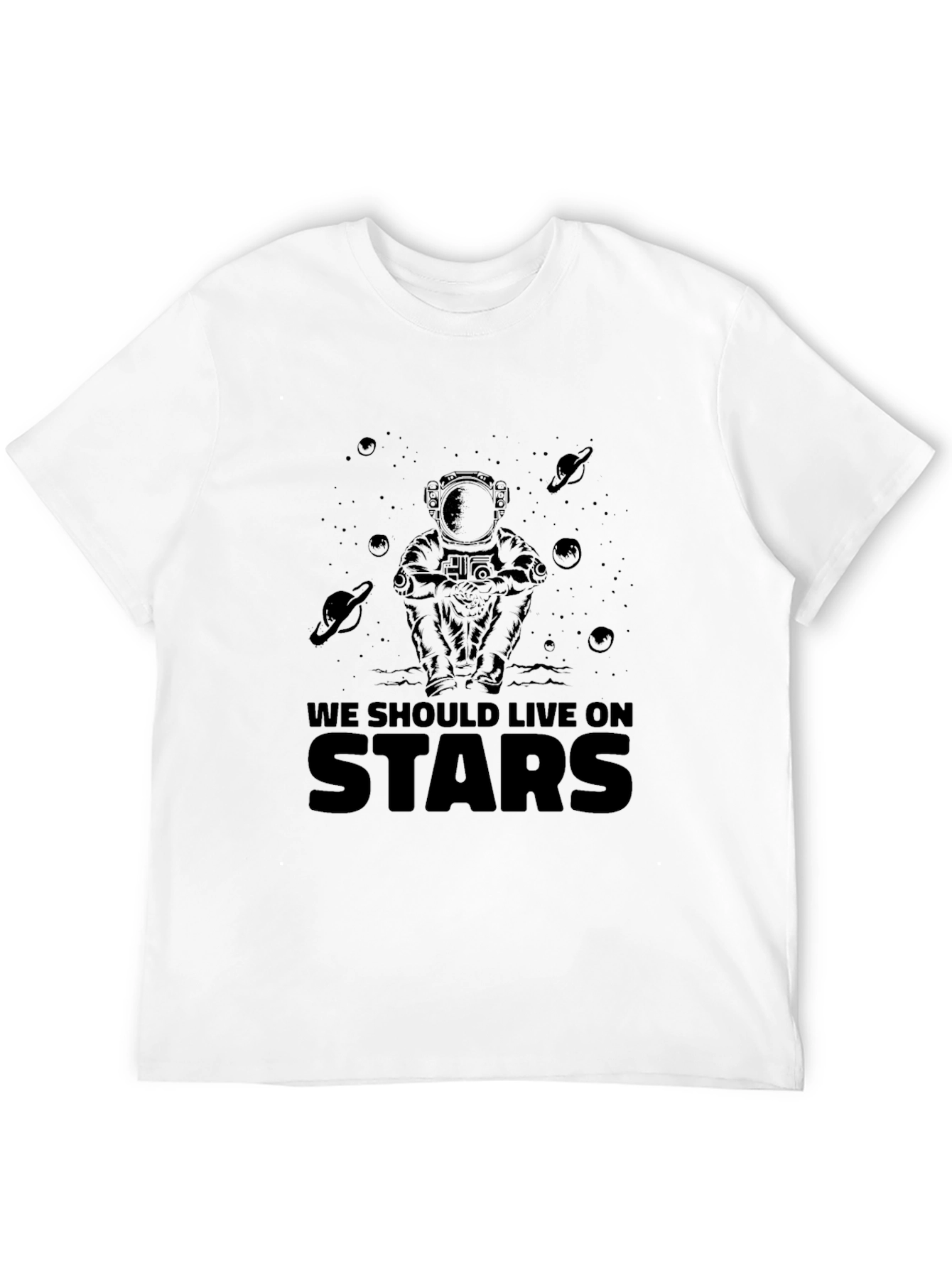 Astronaut Stars Graphic T-Shirt - Space Lover Tee
