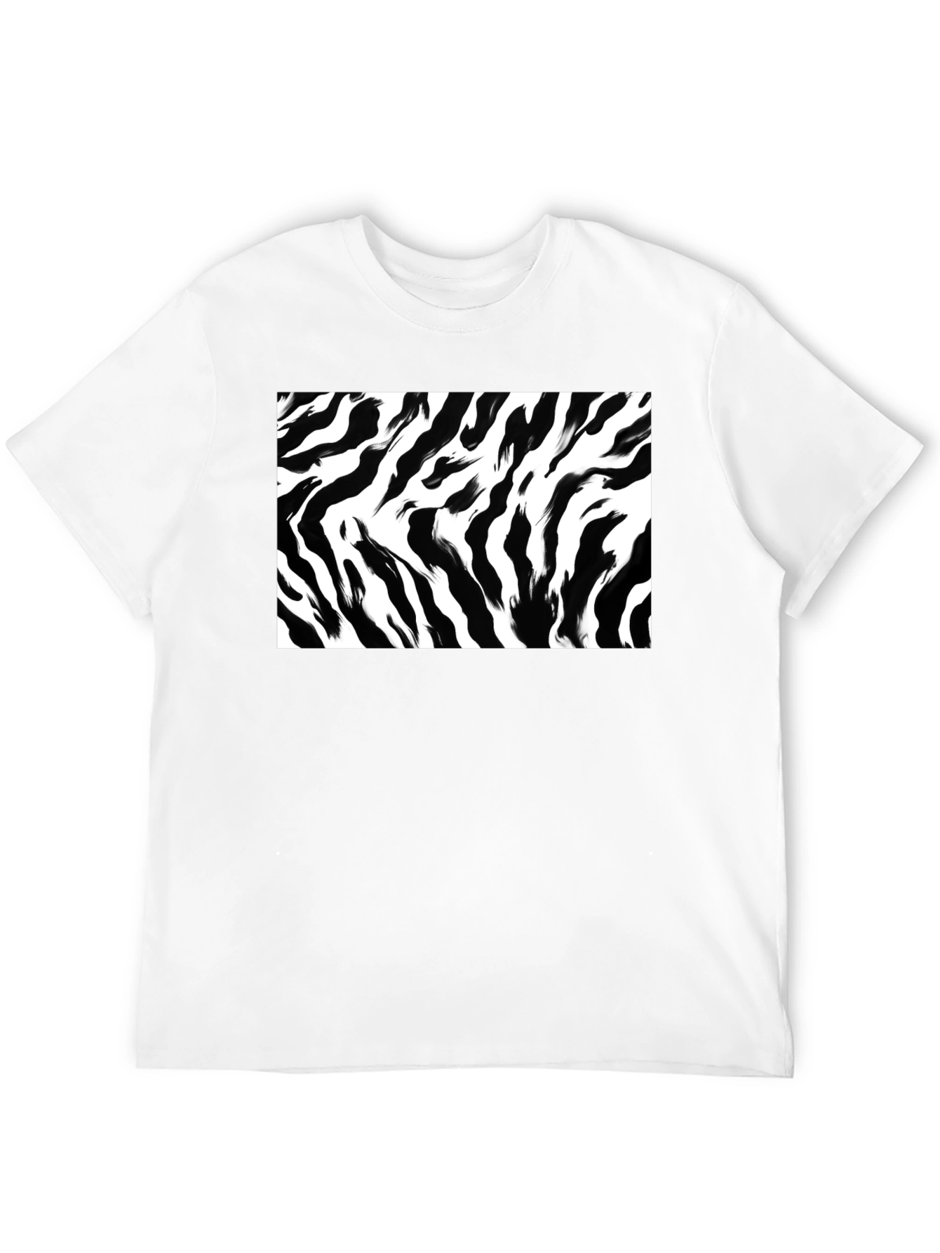 Zebra Stripe Graphic Print Black T-Shirt