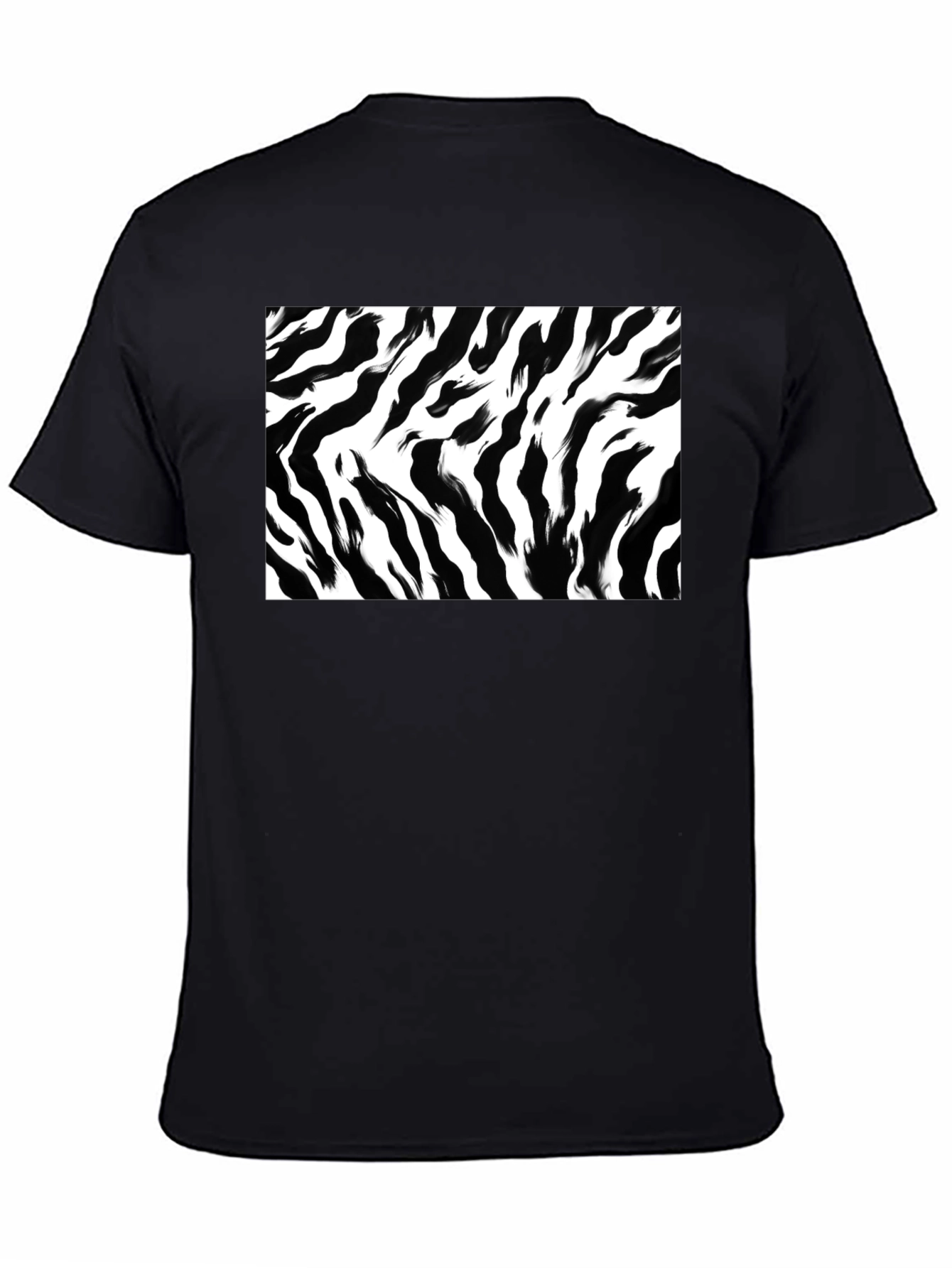 Zebra Stripe Graphic Print Black T-Shirt