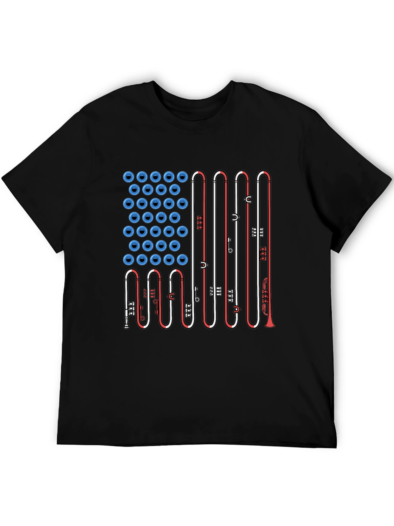 American Flag Trombone Music T-Shirt
