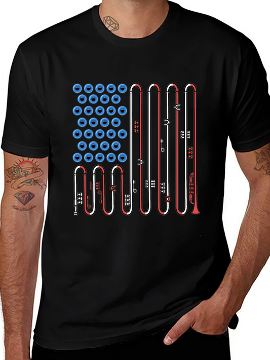 American Flag Trombone Music T-Shirt
