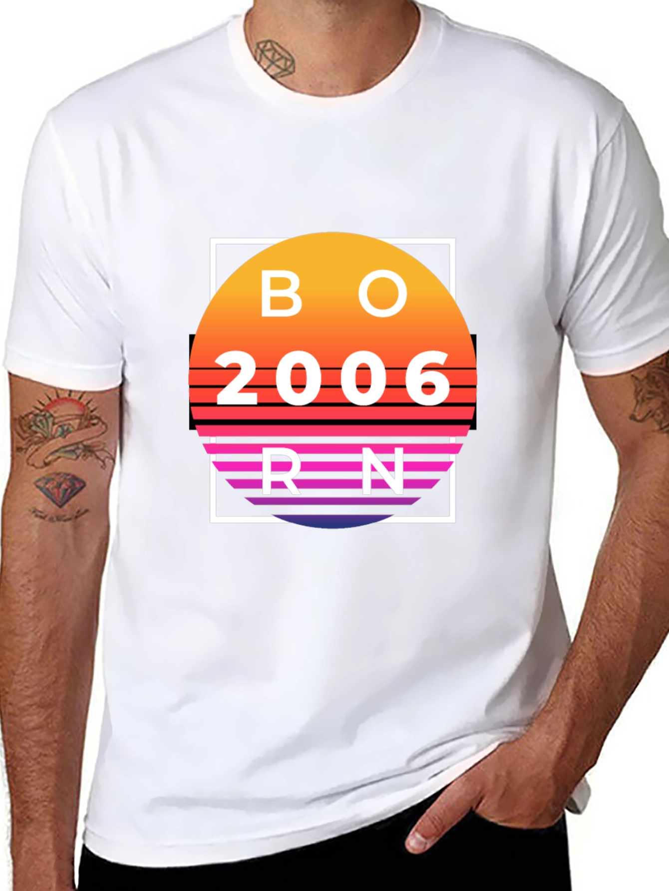 Born in 2006 Retro Sunset T-Shirt