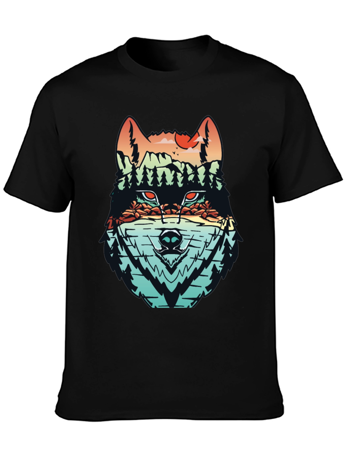 Wolf Landscape Graphic T-Shirt - Nature Inspired Tee