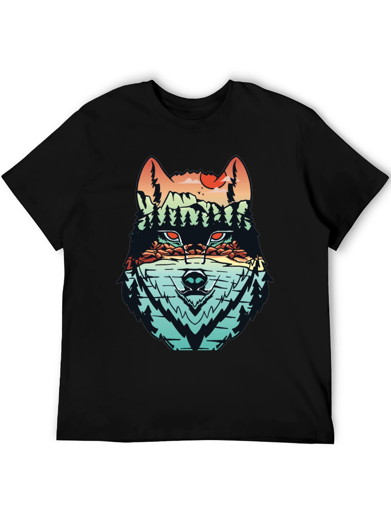 Wolf Landscape Graphic T-Shirt - Nature Inspired Tee