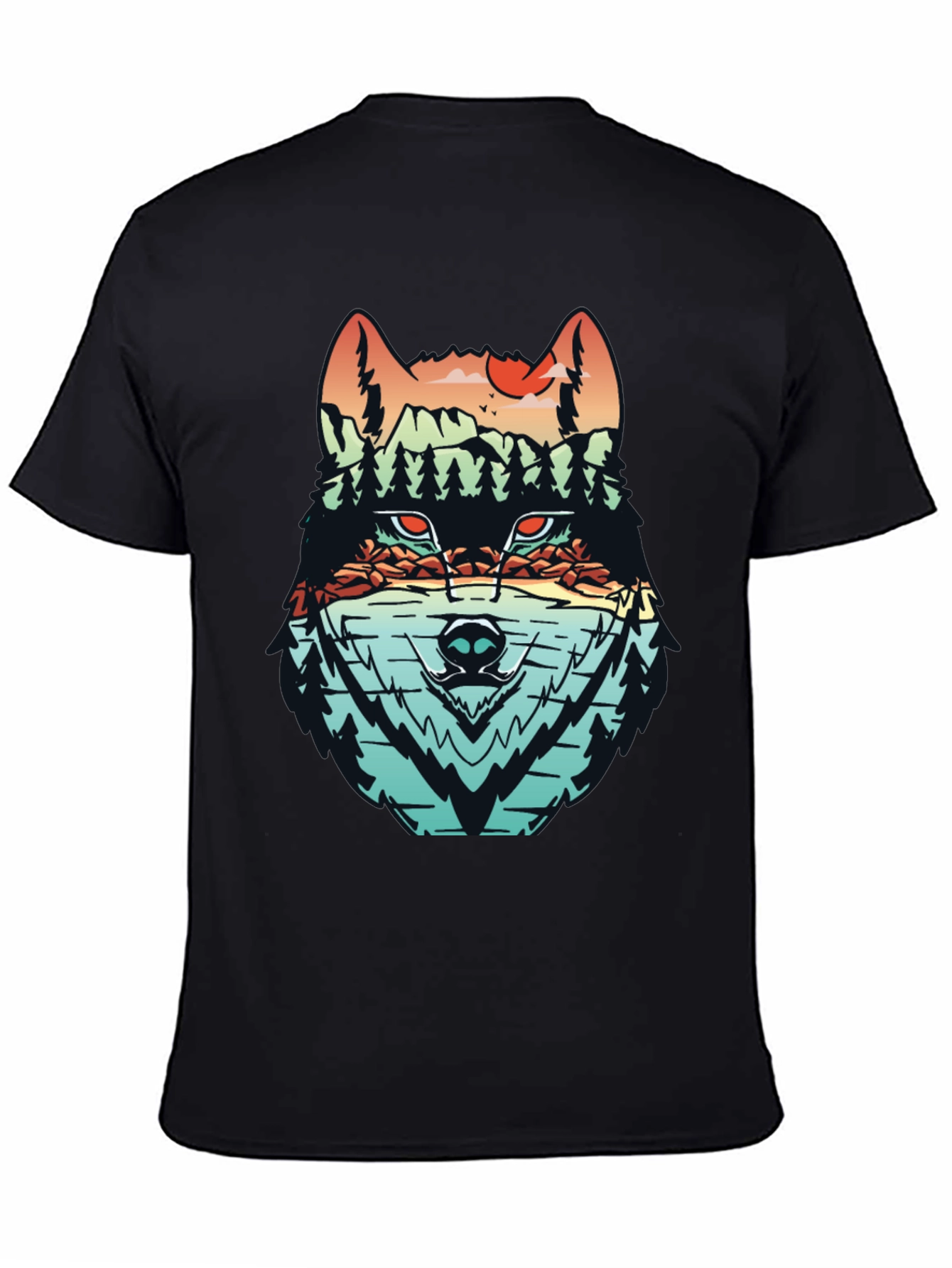 Wolf Landscape Graphic T-Shirt - Nature Inspired Tee