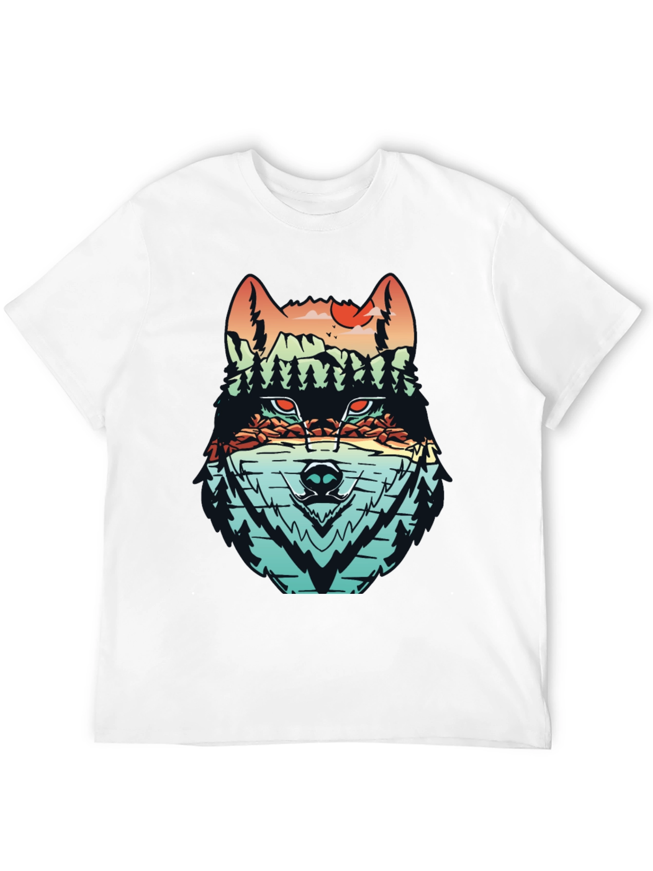 Wolf Landscape Graphic T-Shirt - Nature Inspired Tee