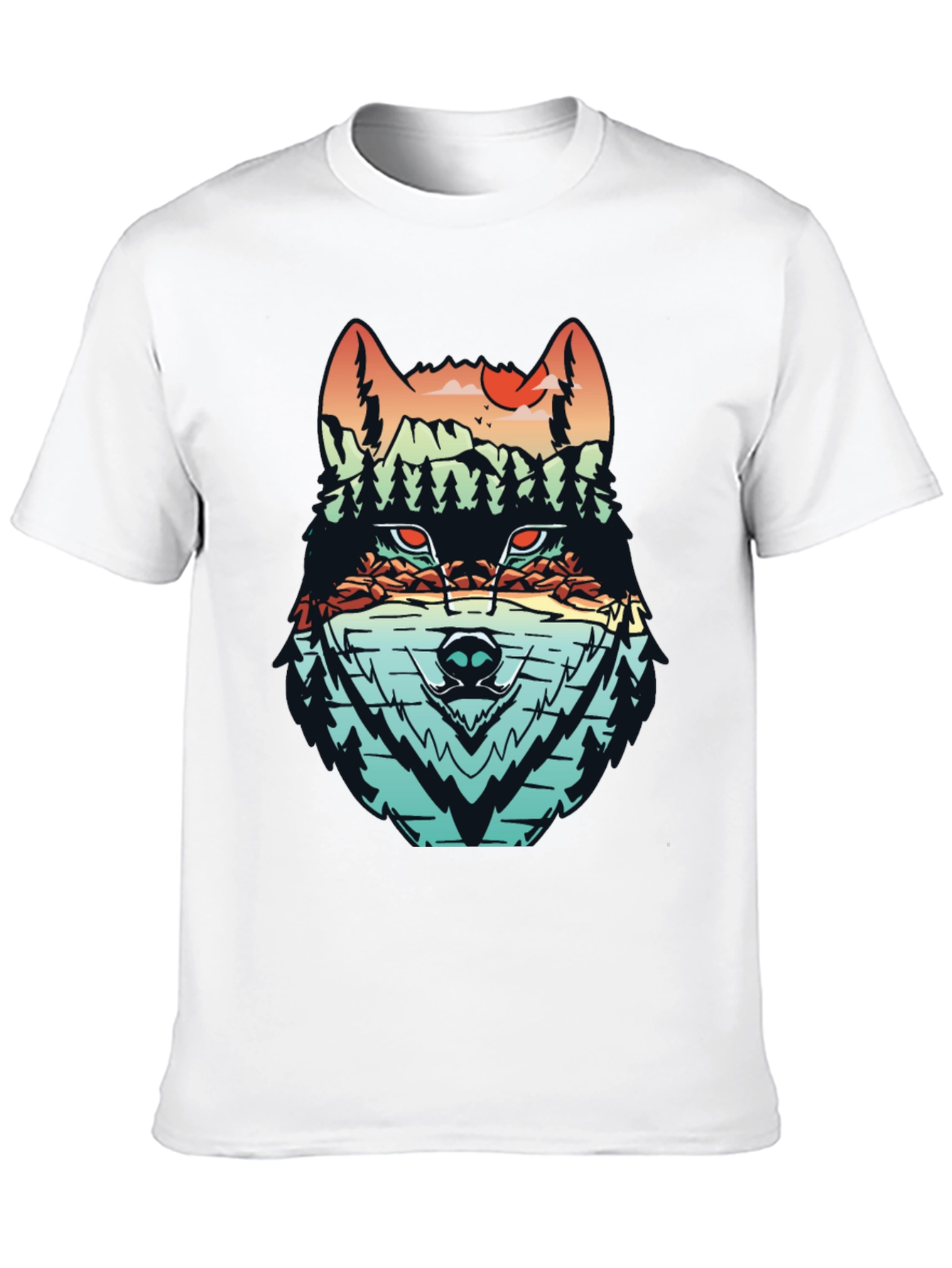Wolf Landscape Graphic T-Shirt - Nature Inspired Tee