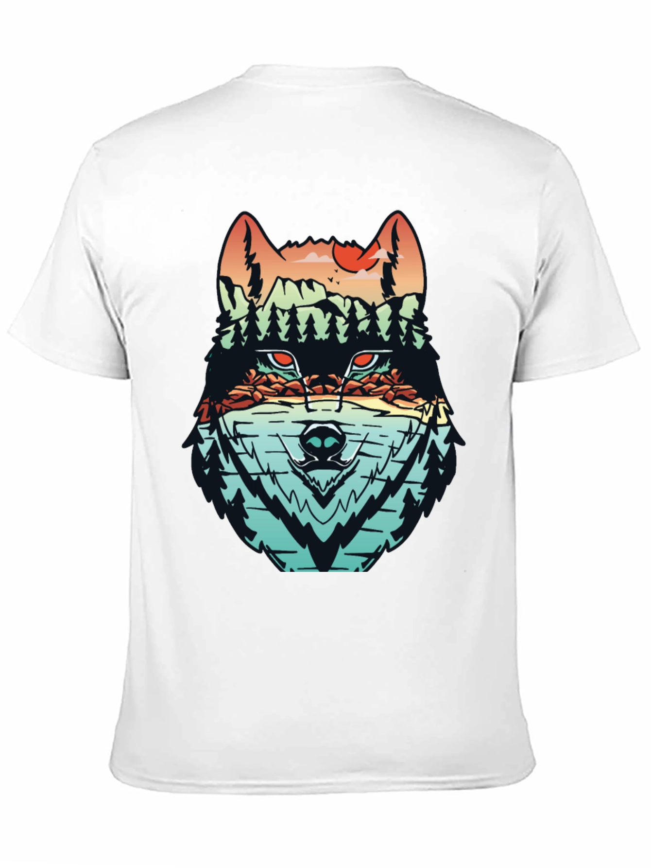 Wolf Landscape Graphic T-Shirt - Nature Inspired Tee