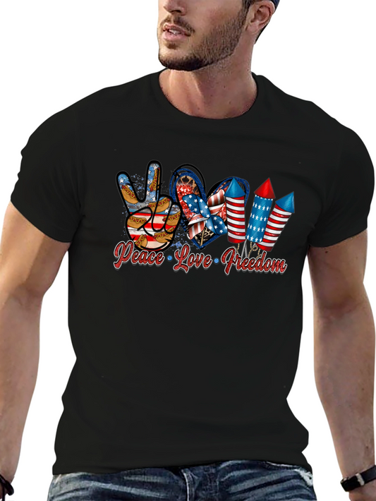 Patriotic Peace Love Freedom T-Shirt
