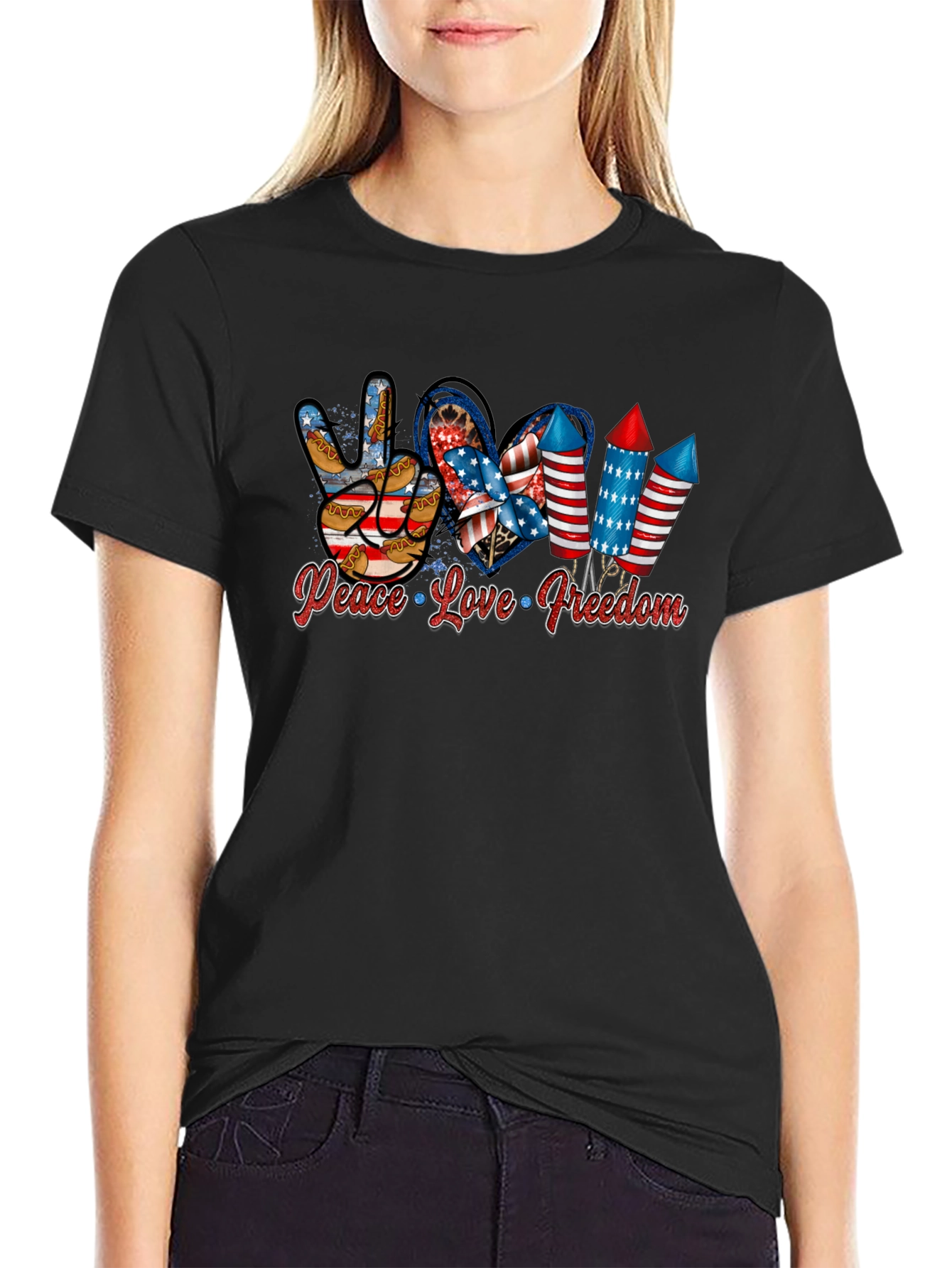 Patriotic Peace Love Freedom T-Shirt