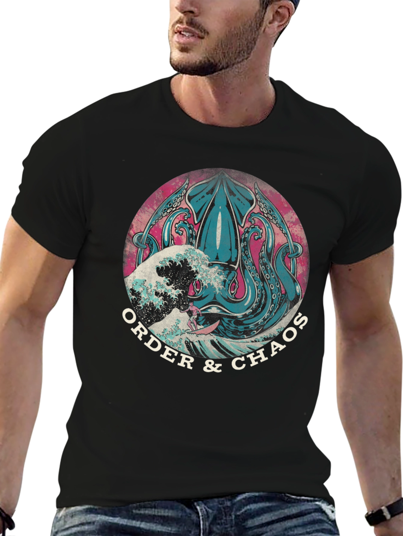 Order & Chaos Squid Graphic Tee - Black