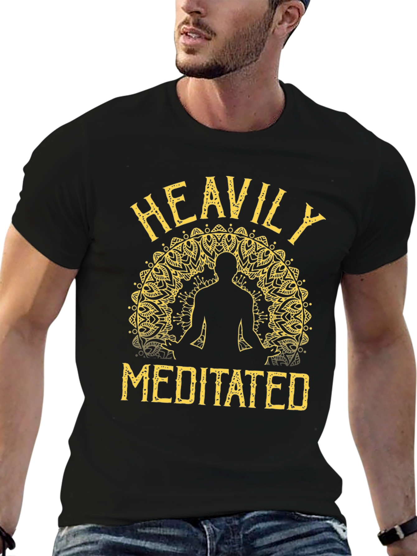 Heavily Meditated Graphic T-Shirt - Black