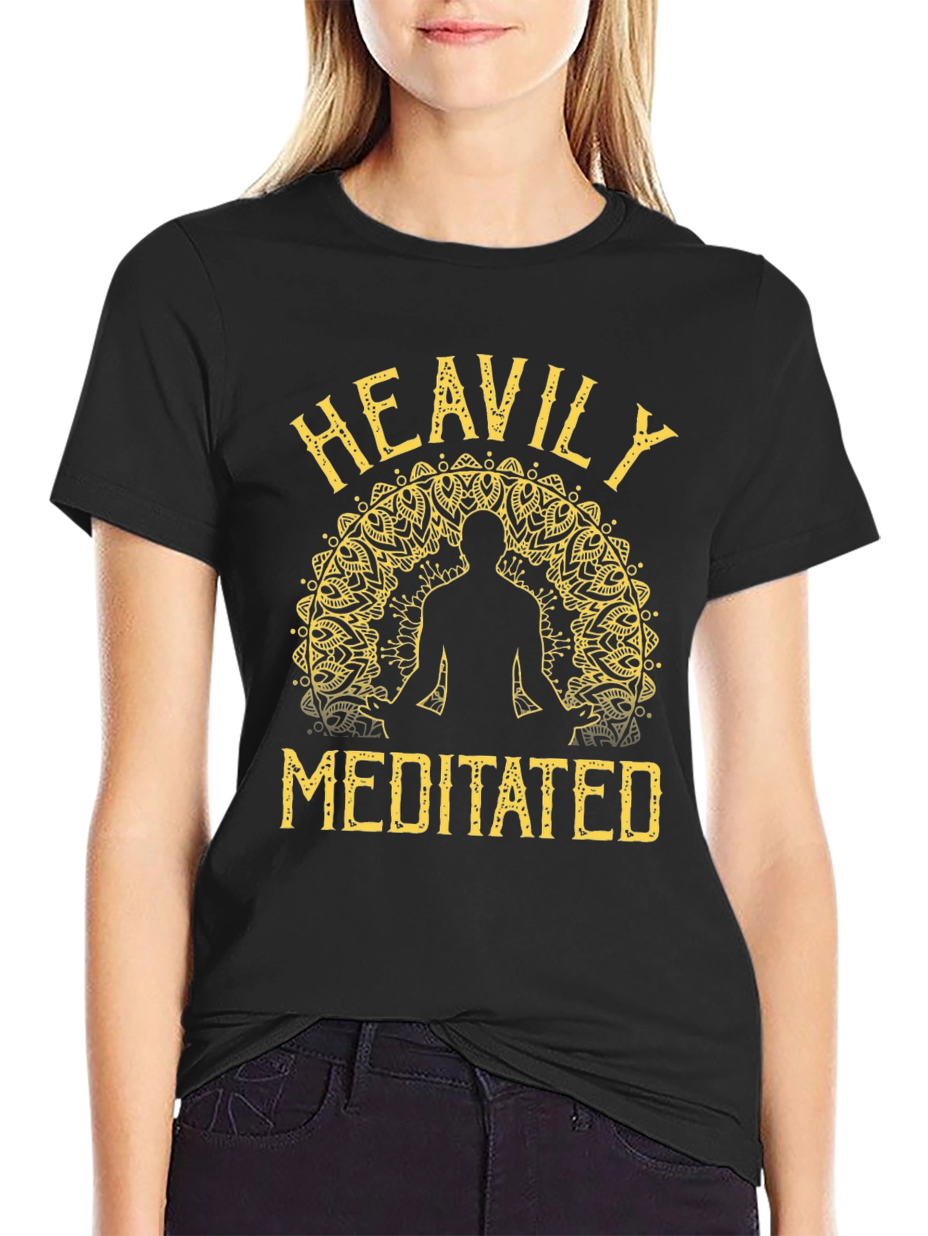 Heavily Meditated Graphic T-Shirt - Black