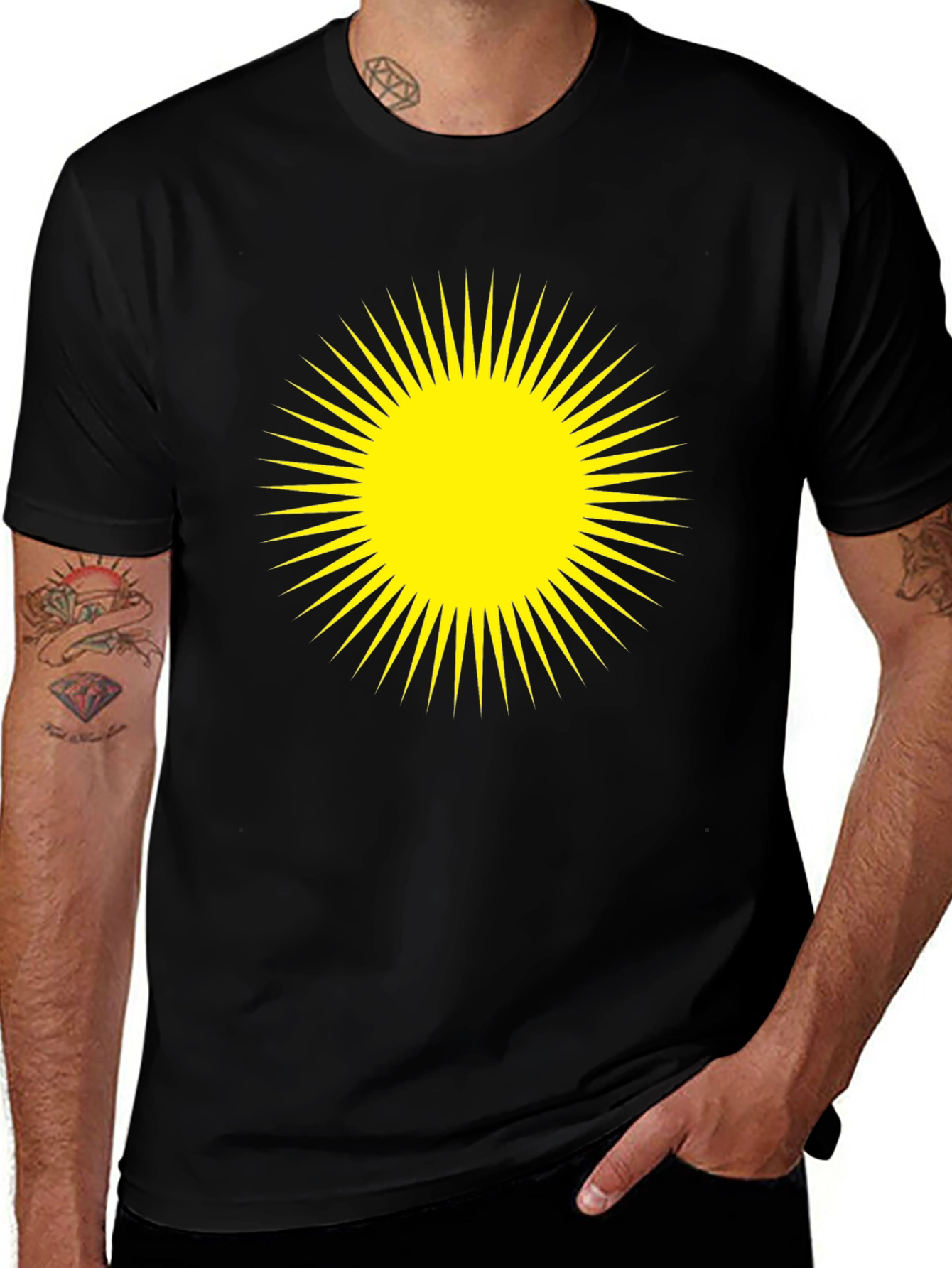 Radiant Sun Graphic Black T-Shirt