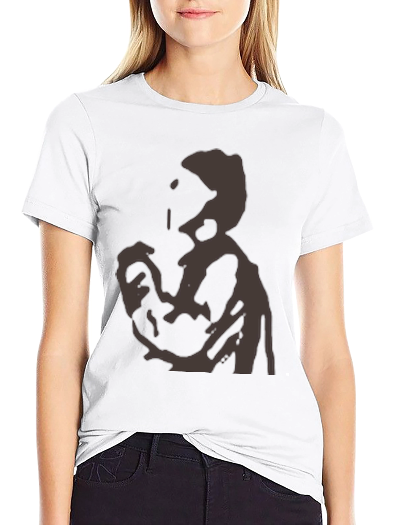 Abstract Silhouette Graphic Tee - Modern Black T-Shirt