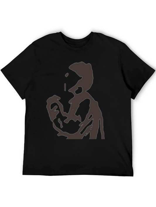 Abstract Silhouette Graphic Tee - Modern Black T-Shirt