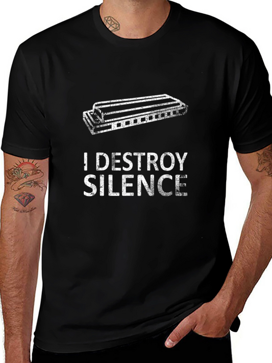 I DESTROY SILENCE Harmonica T-Shirt