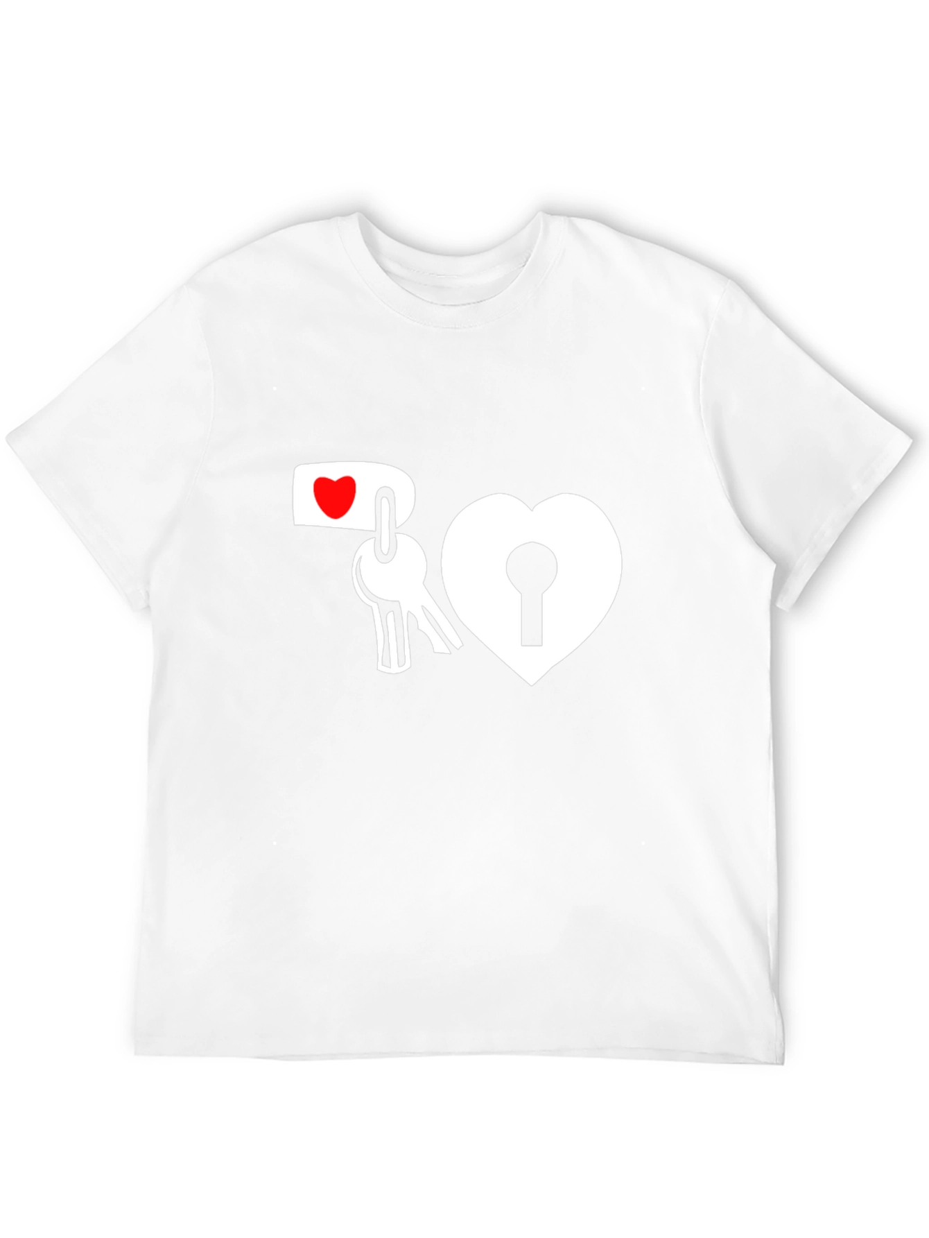 Heart Lock and Key Graphic T-Shirt - Black