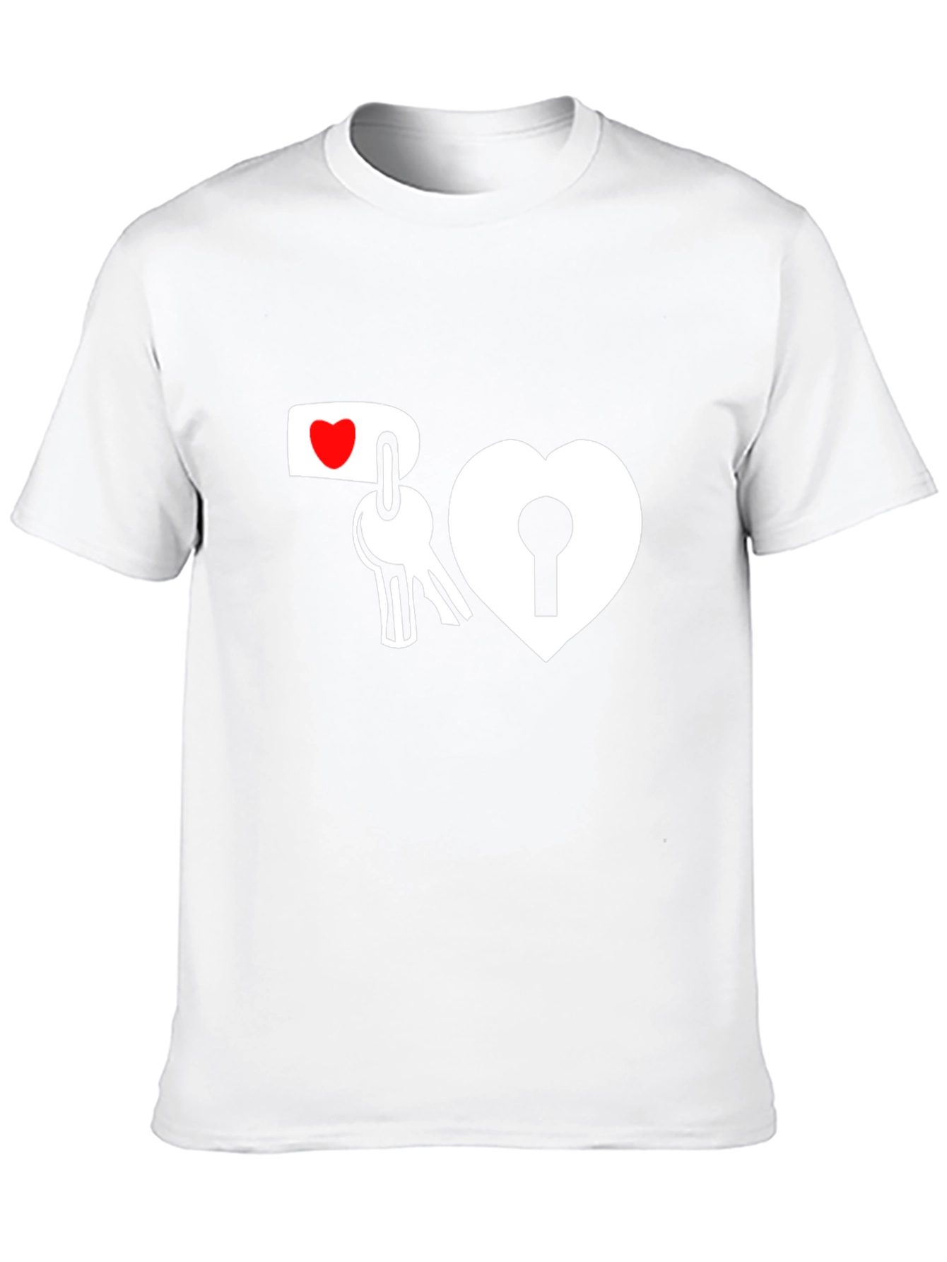 Heart Lock and Key Graphic T-Shirt - Black
