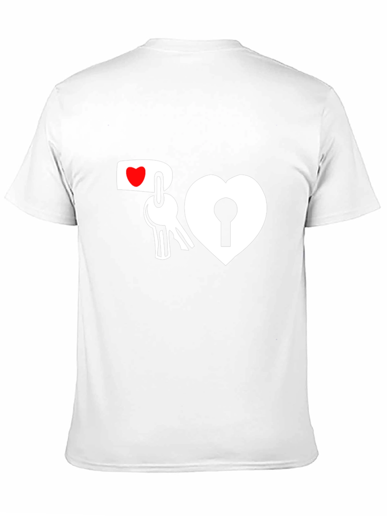 Heart Lock and Key Graphic T-Shirt - Black