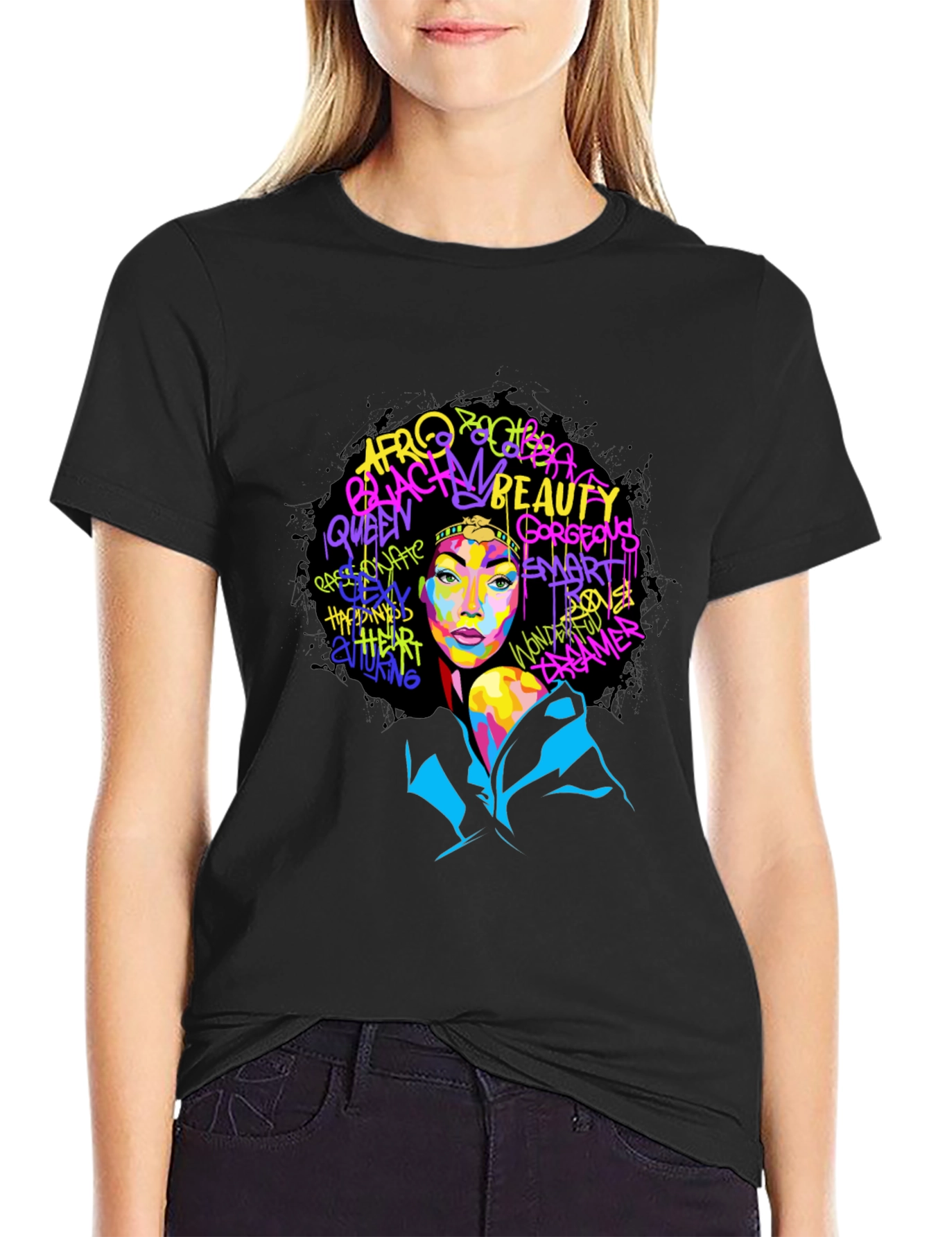Bold Afro Queen Graphic T-Shirt