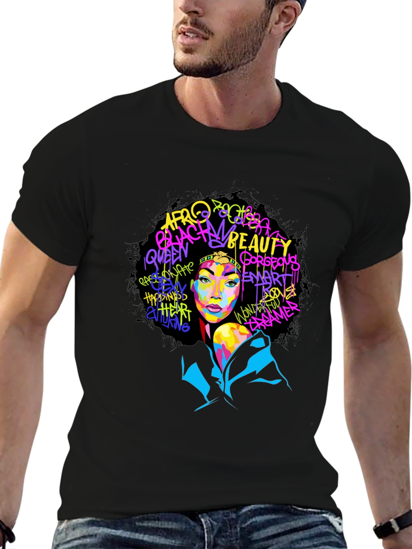 Bold Afro Queen Graphic T-Shirt