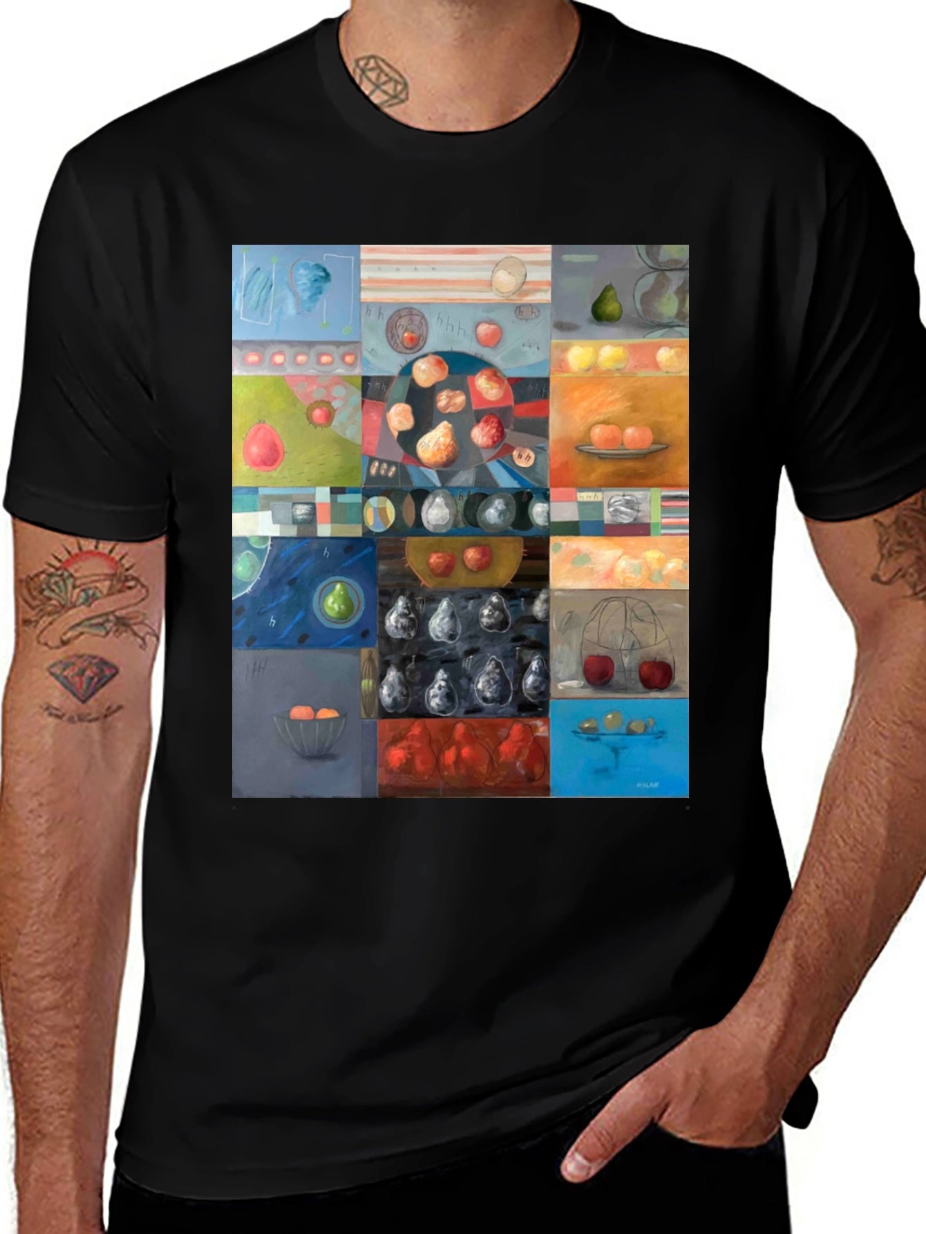 Abstract Fruit Still Life Graphic T-Shirt