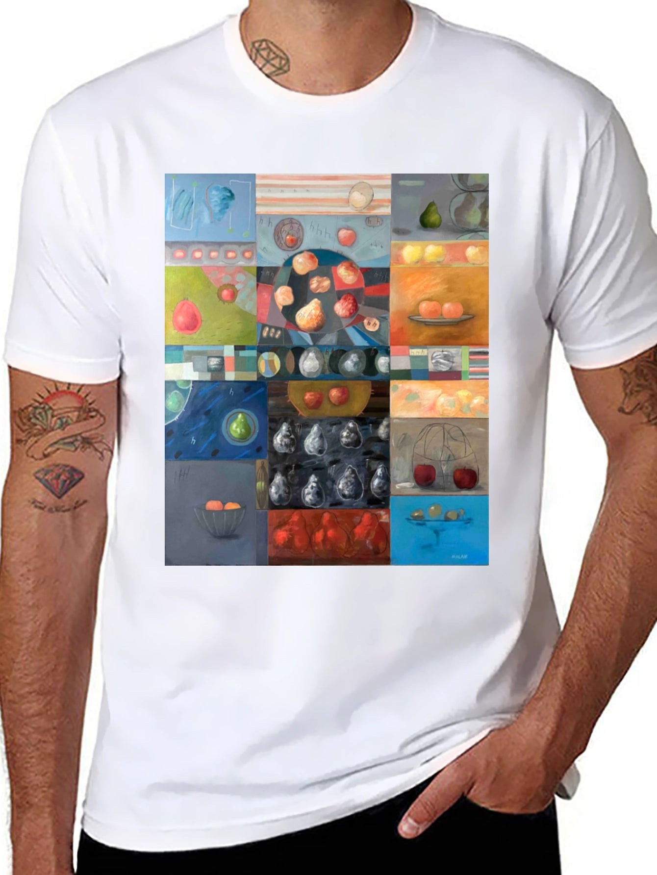 Abstract Fruit Still Life Graphic T-Shirt