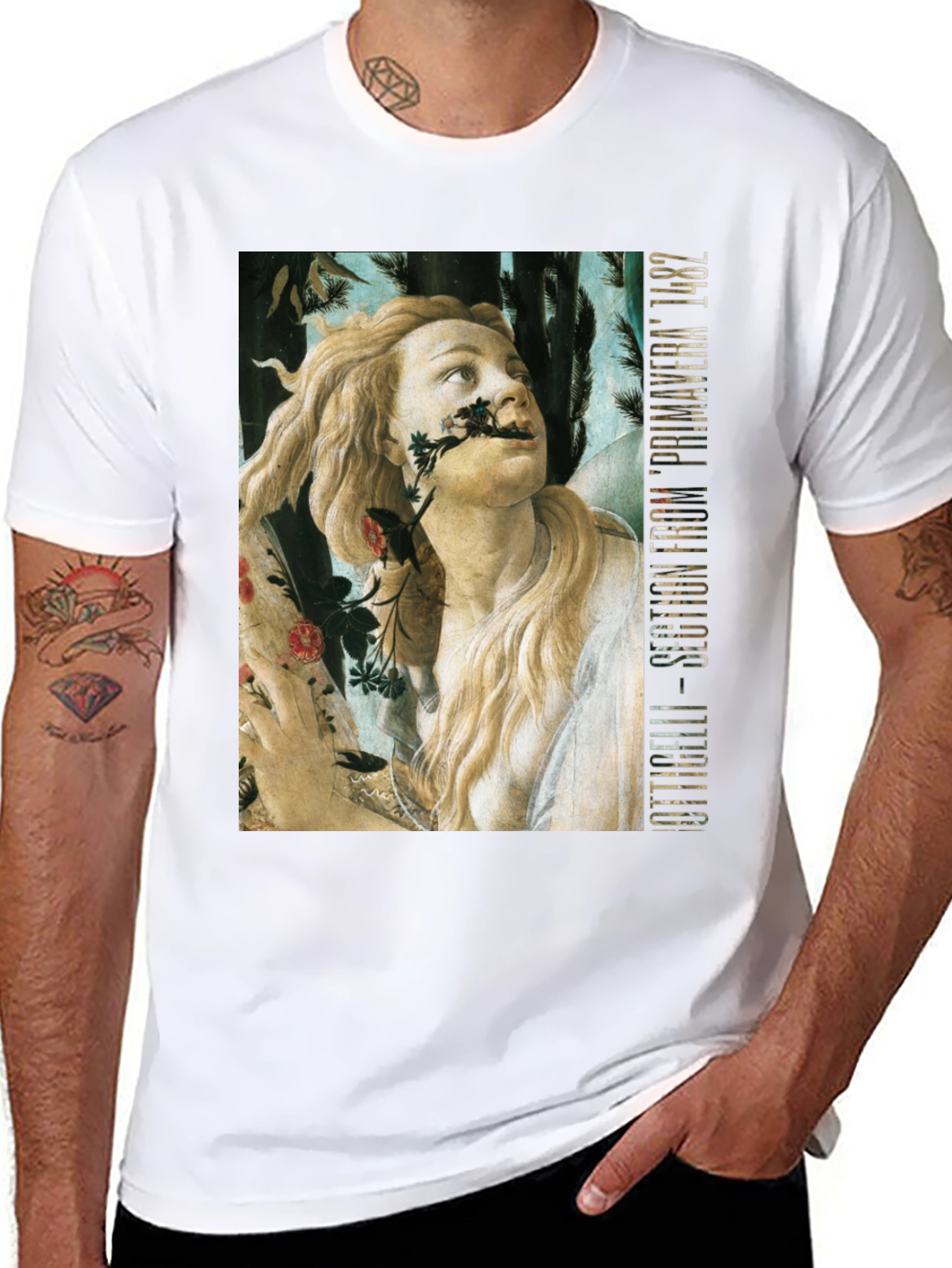 Botticelli Primavera T-Shirt - Black Cotton Tee