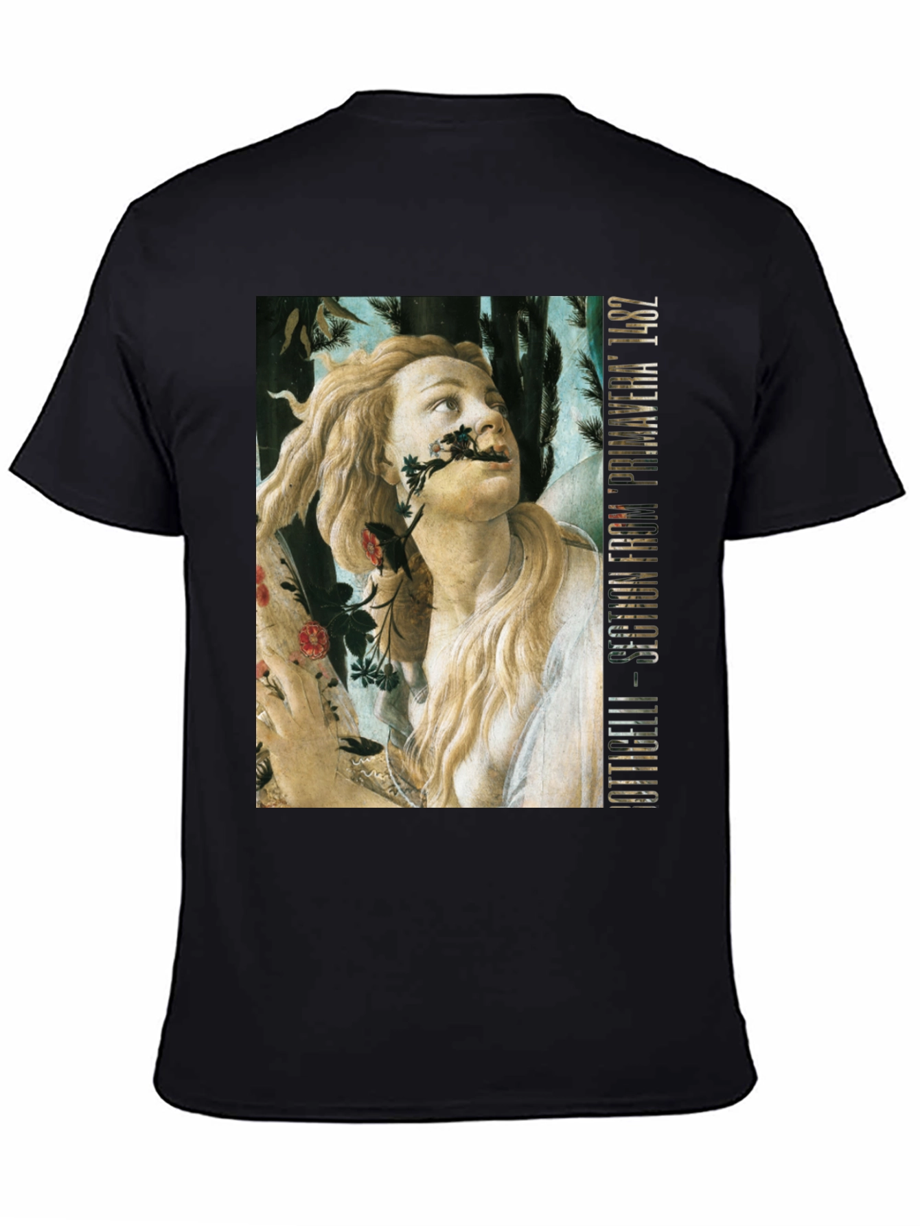 Botticelli Primavera T-Shirt - Black Cotton Tee