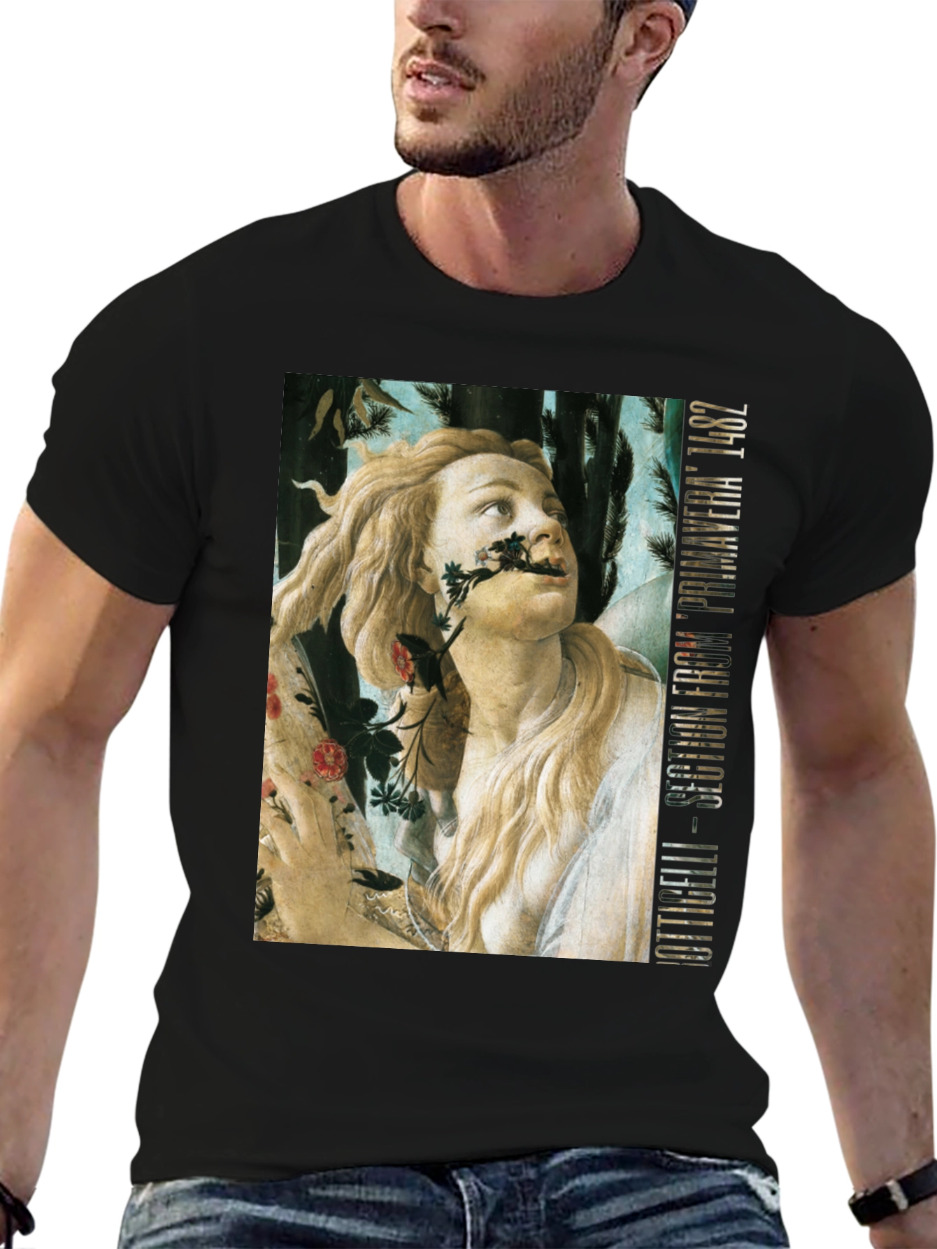 Botticelli Primavera T-Shirt - Black Cotton Tee
