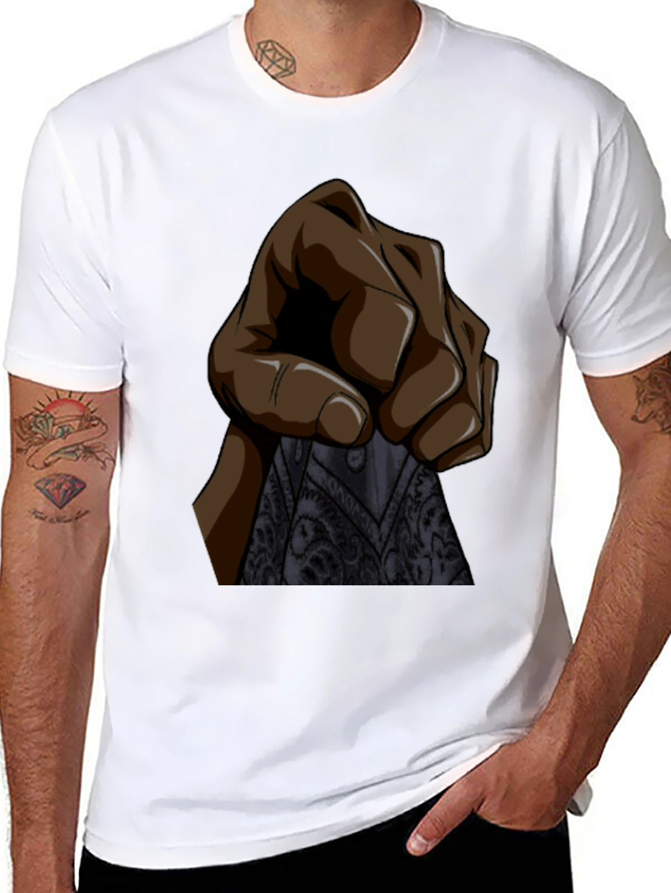 Graphic Tee: Hand Holding Bandana
