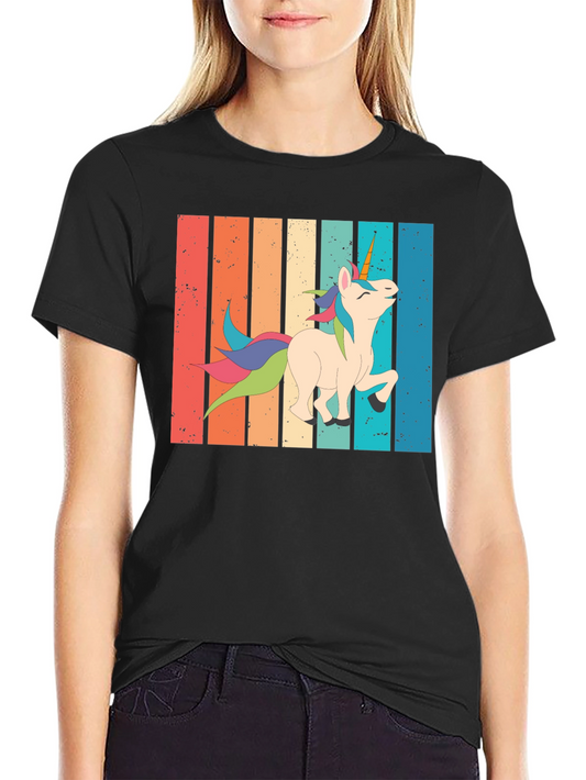 Retro Unicorn Graphic Tee - Mens Black T-Shirt