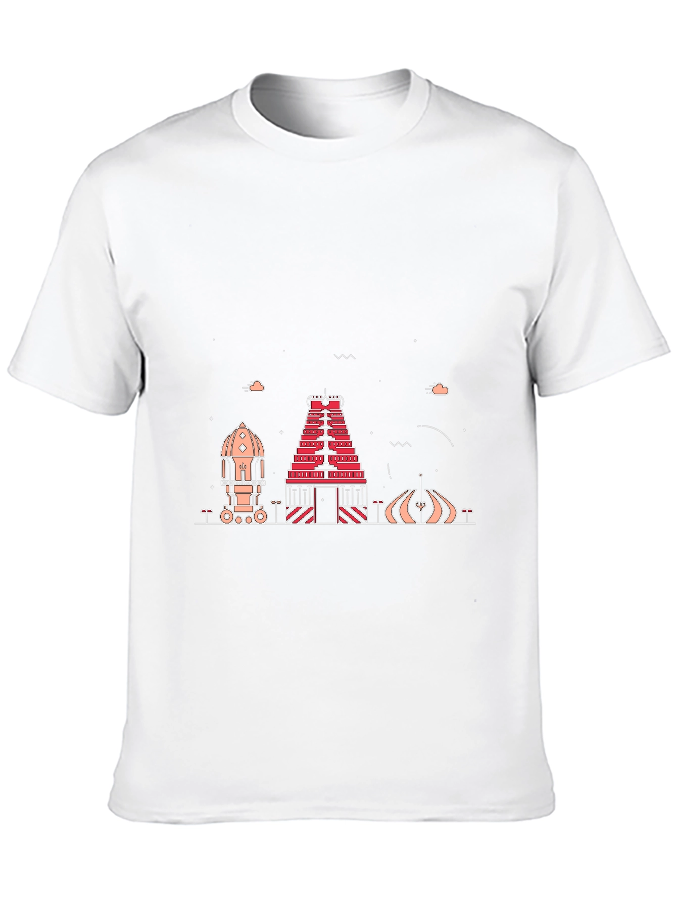 Temple Silhouette Graphic Tee - Black Cotton Blend