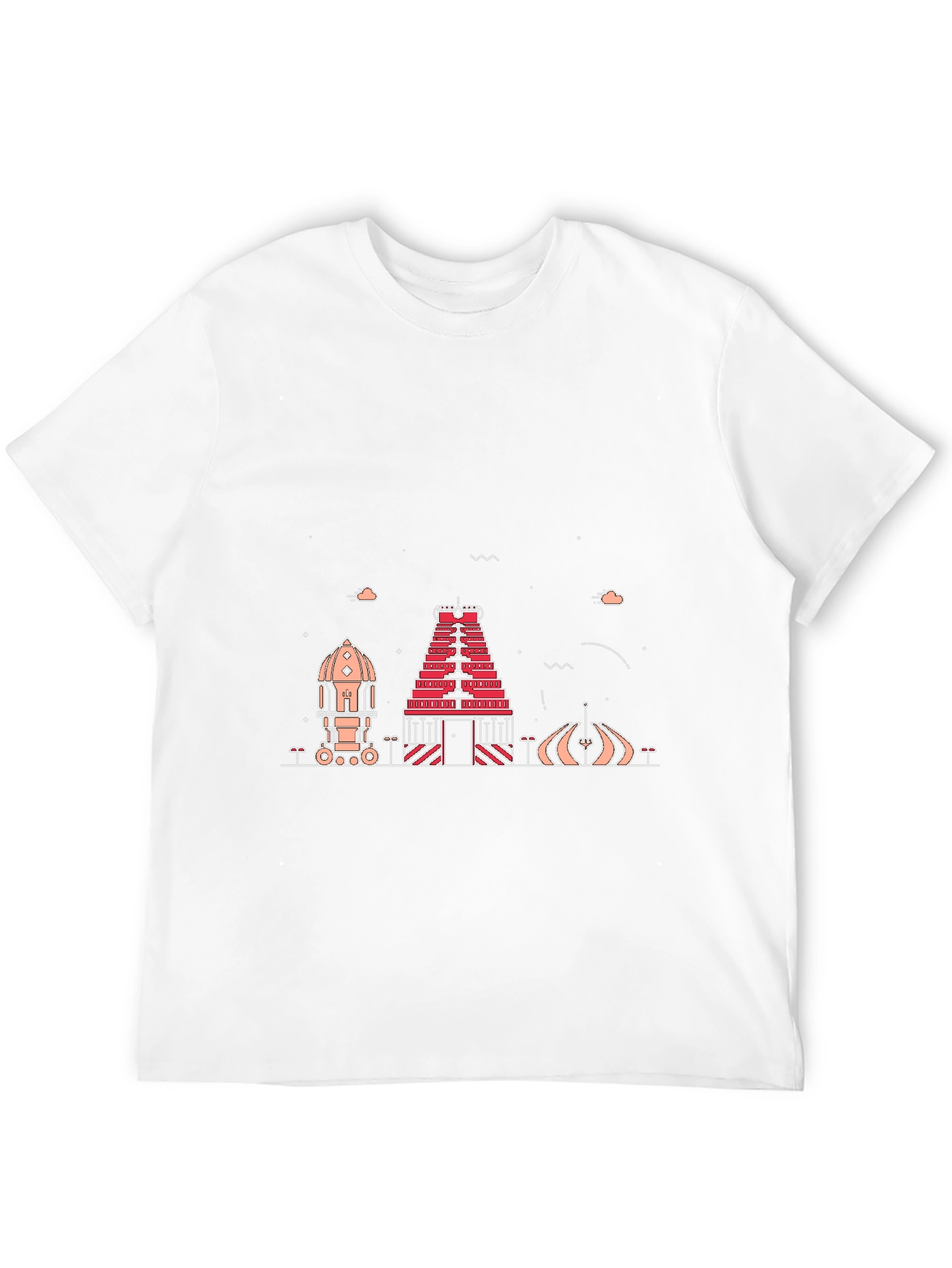 Temple Silhouette Graphic Tee - Black Cotton Blend