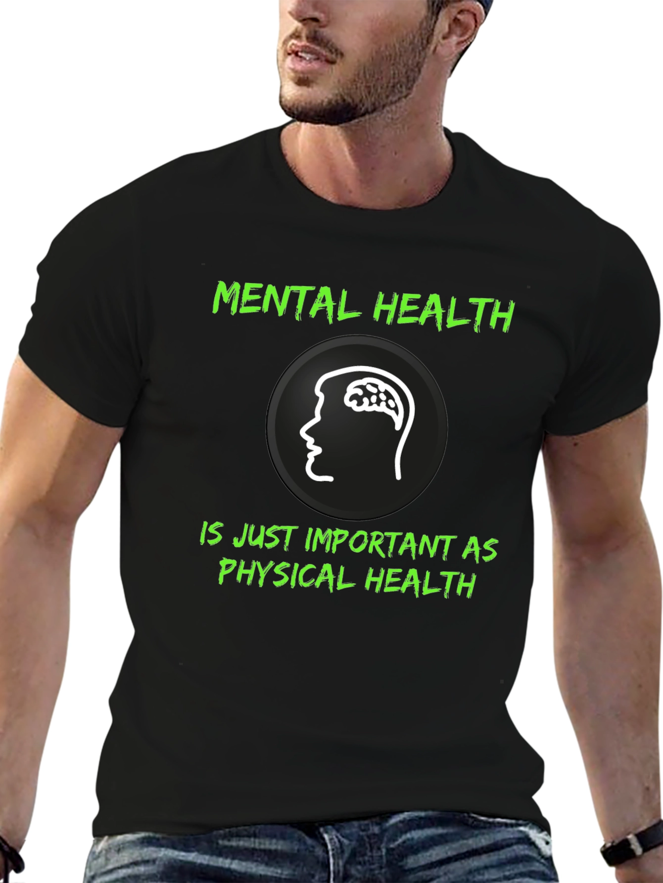 Mental Health Awareness Graphic Tee - Black