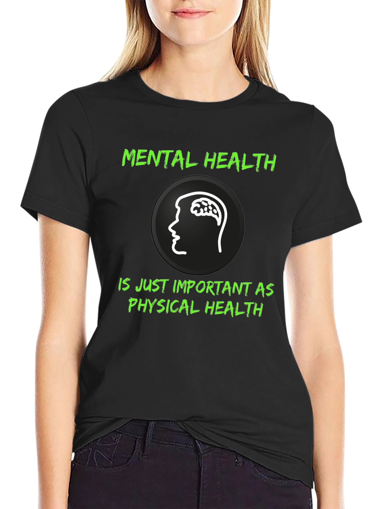 Mental Health Awareness Graphic Tee - Black